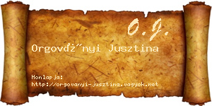 Orgoványi Jusztina névjegykártya